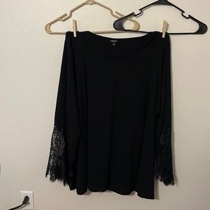 Black lace long sleeve top
